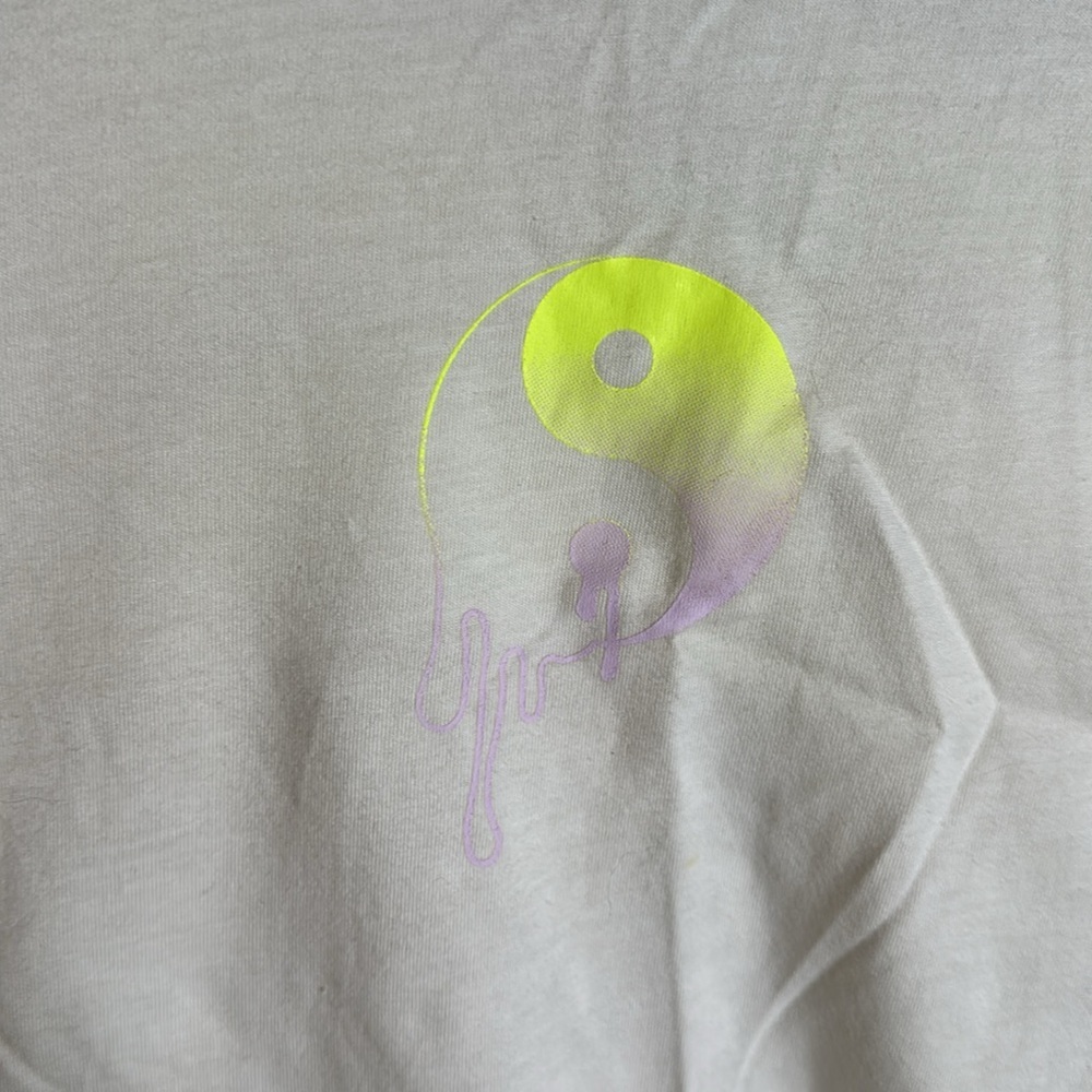 NWOT Fabletics Yin/Yang Vibes 100% Cotton Cream Crop Top Size Small - Picture 5 of 10